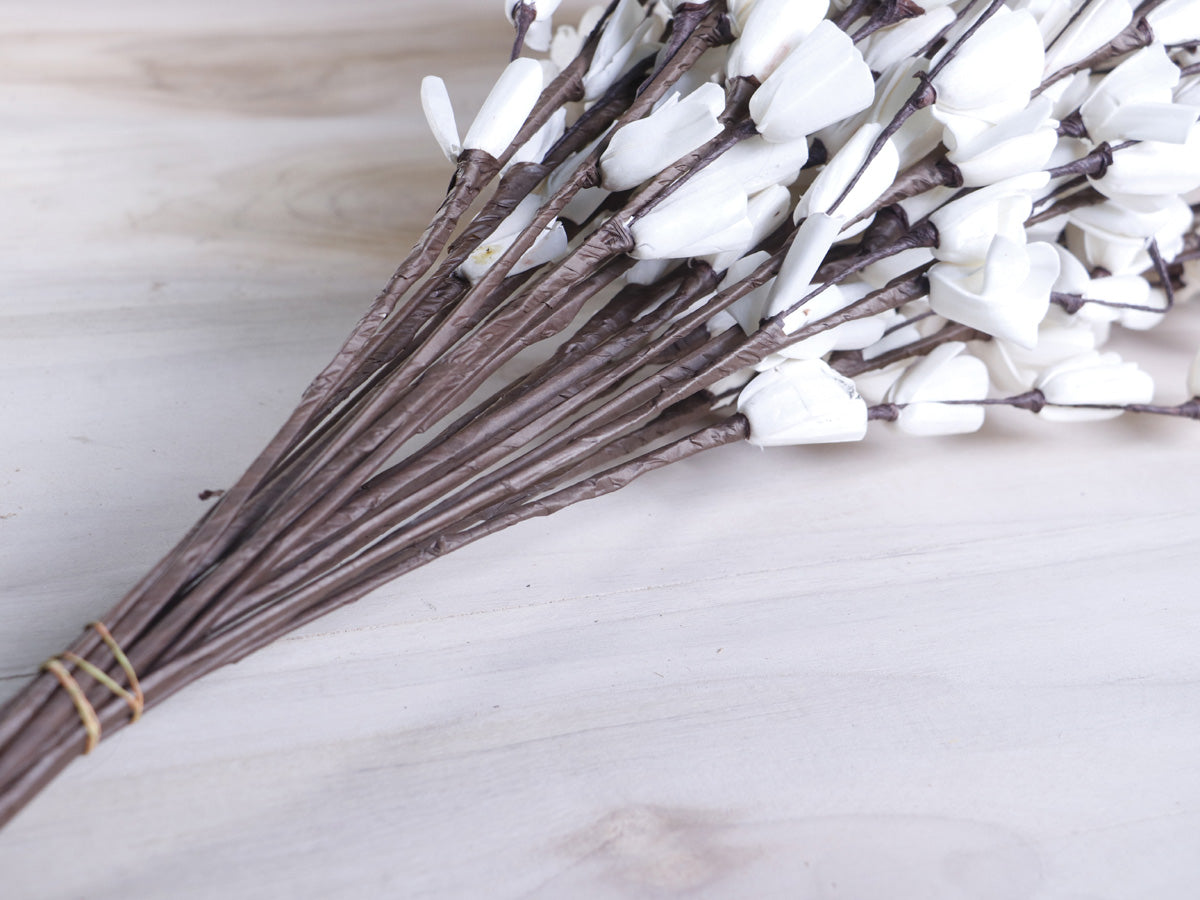 Homemade Sola Lily Flower Stick Joynagar Handicraft Artificial Flowers color_white