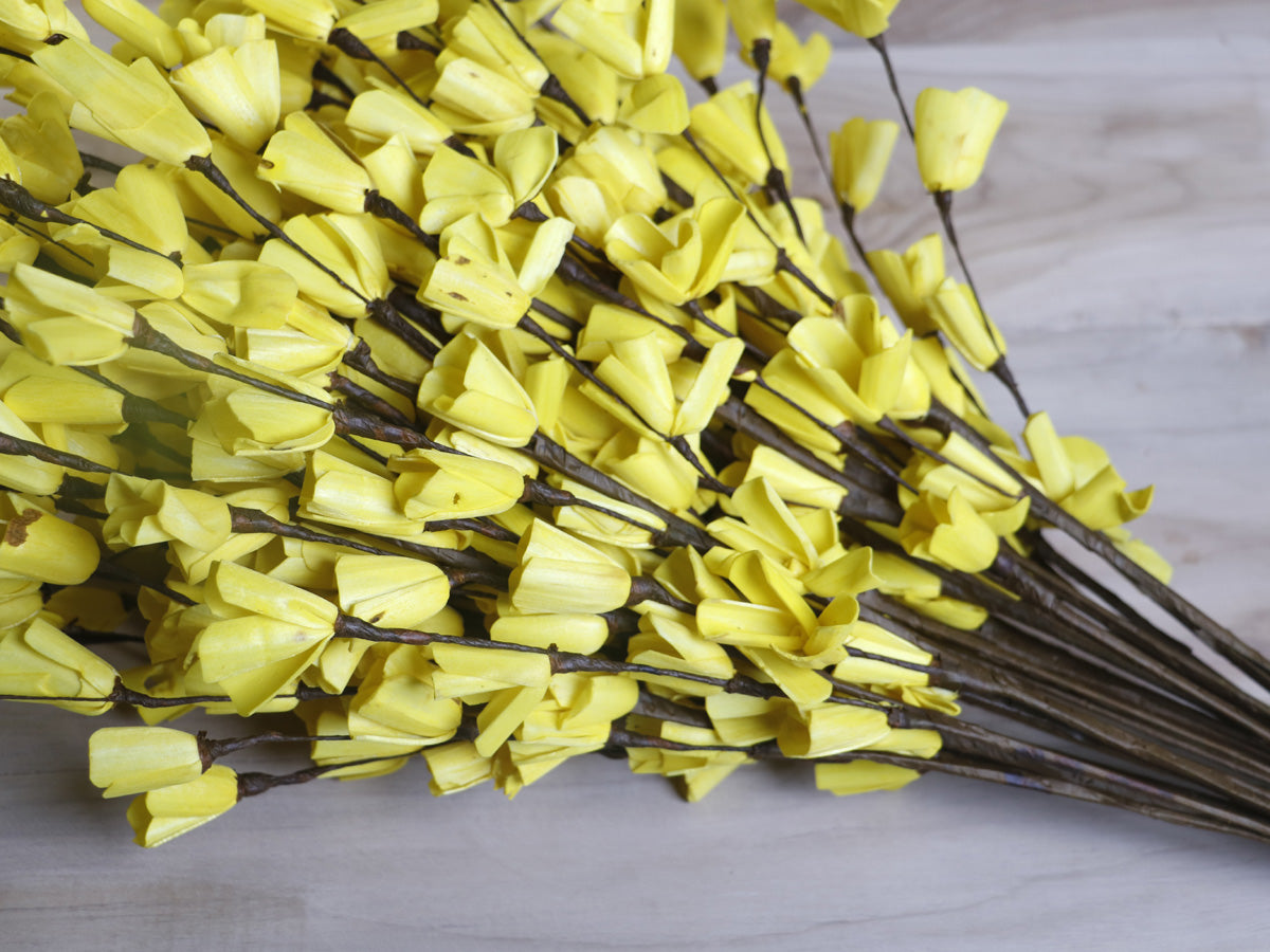 Homemade Sola Lily Flower Stick Joynagar Handicraft Artificial Flowers color_yellow