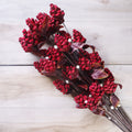 Decorative Sola Wood Pine Stick Joynagar Handicraft Artificial Flowers Homedecor color_red