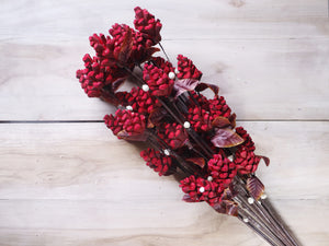 Decorative Sola Wood Pine Stick Joynagar Handicraft Artificial Flowers Homedecor color_red