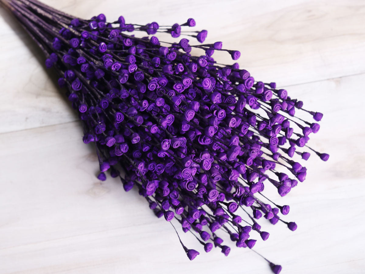 High-quality purple artificial sola wood rose buds sticks