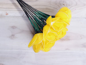 Handmade Poppy Net Flower Stick joynagar Handicraft Artificial Flowers color_yellow