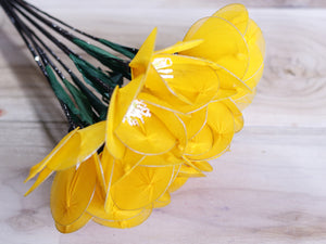 Handmade Poppy Net Flower Stick joynagar Handicraft Artificial Flowers color_yellow