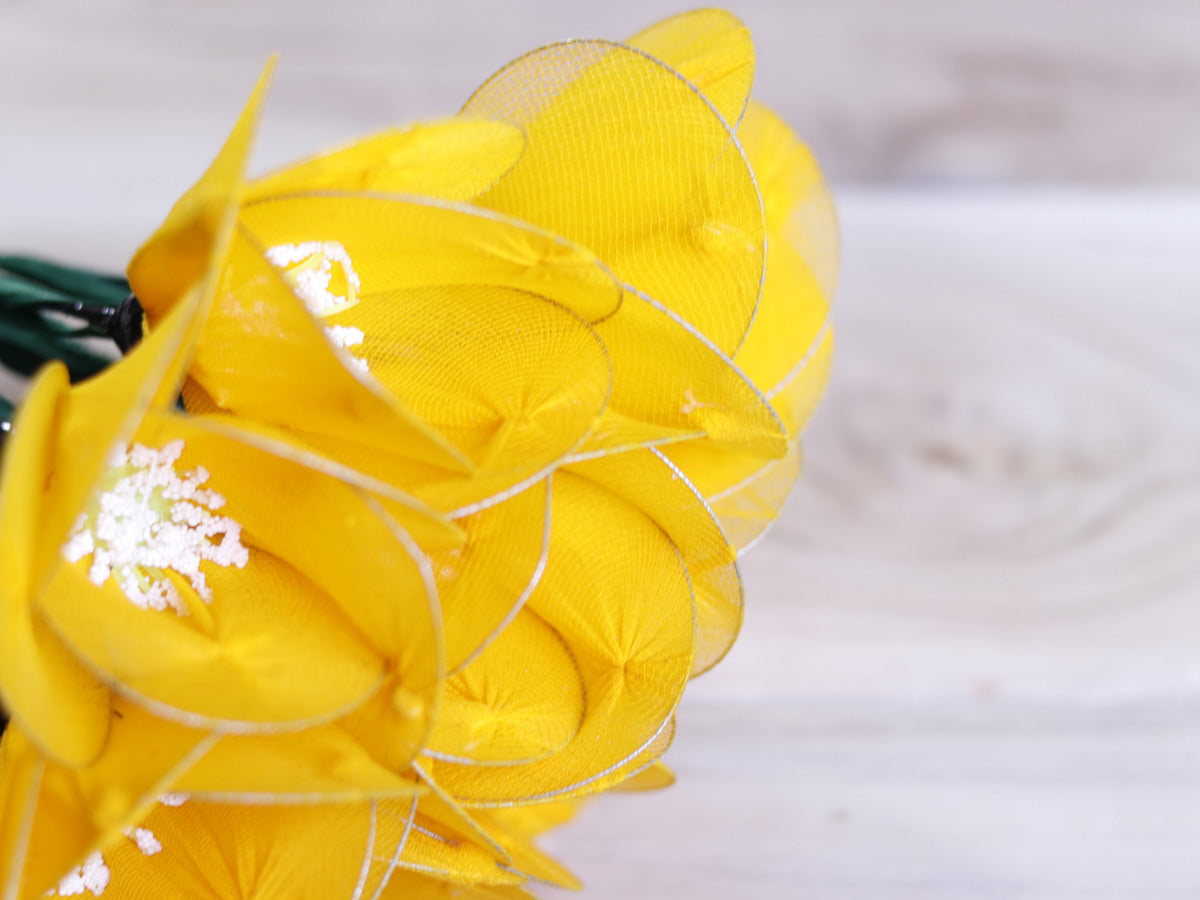 Handmade Poppy Net Flower Stick joynagar Handicraft Artificial Flowers color_yellow