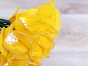 Handmade Poppy Net Flower Stick joynagar Handicraft Artificial Flowers color_yellow